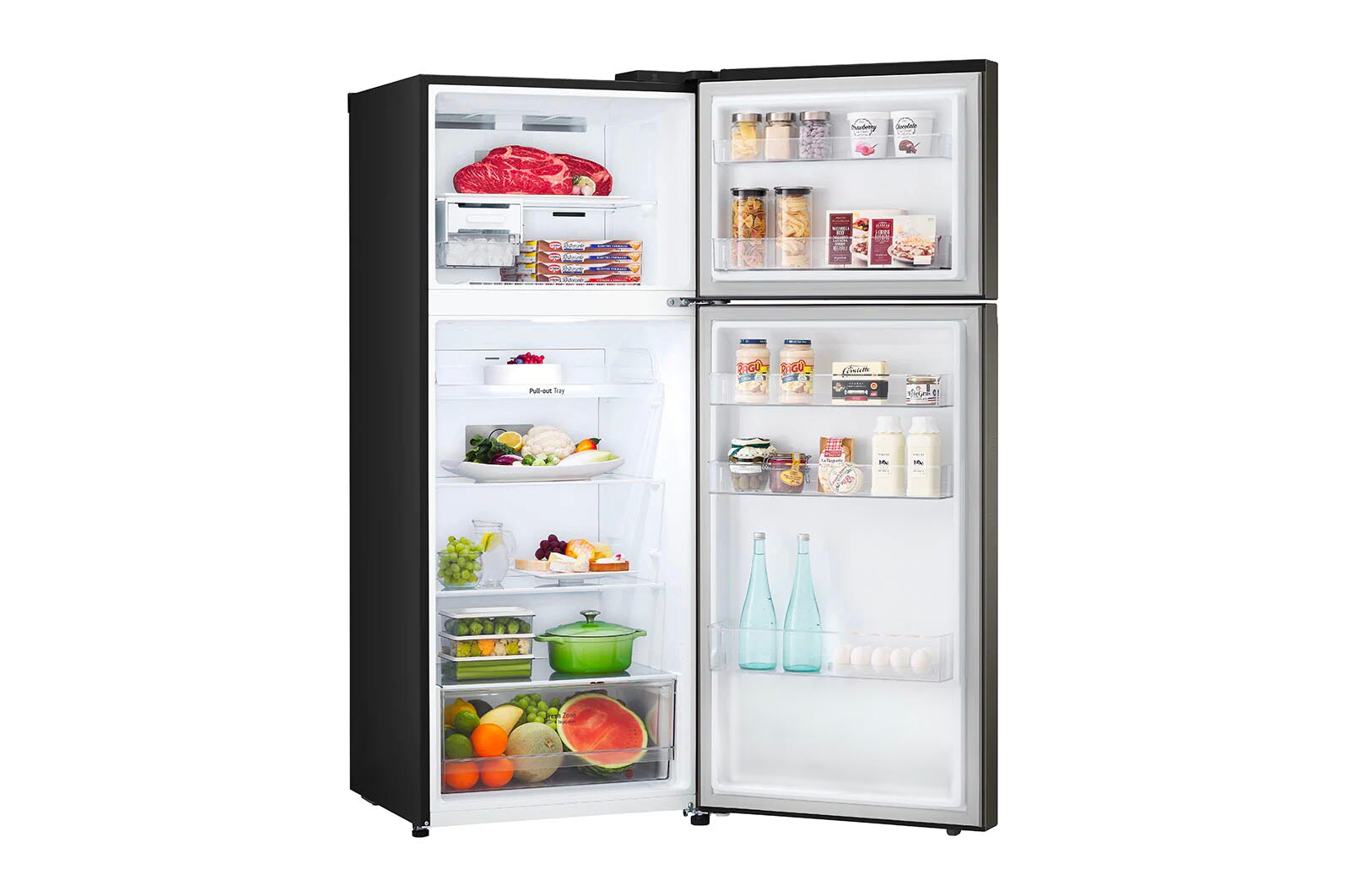 LG Kulkas 2 Pintu Nett 315ℓ / Gross 340ℓ Nett  dengan LINEAR Cooling™ dan Smart Inverter Compressor, Smart Diagnosis™, GN-B312PXGB